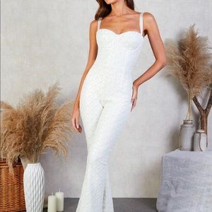 NADINE MERABI WHITE HAILEY JUMPSUIT